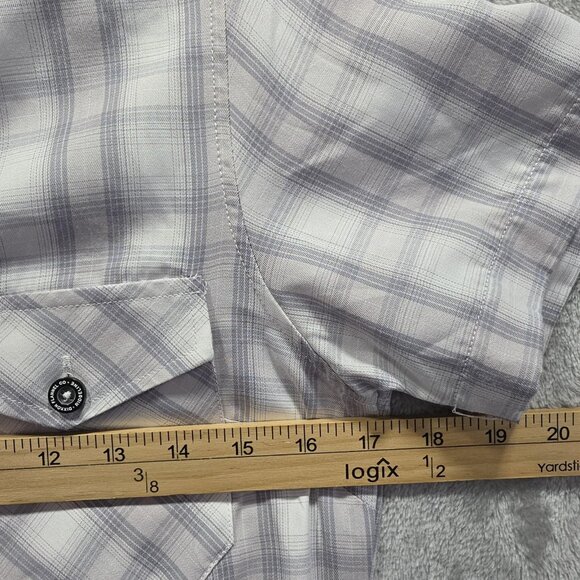 Dixxon Shirt Womens Small Gray Plaid Short Sleeve Button Down The Ridgeline - Picture 7 of 10